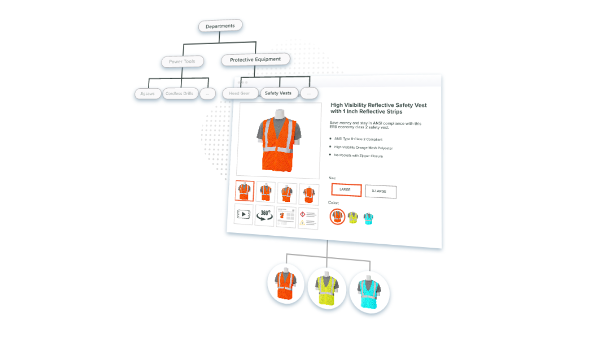 Screenshot of a digital asset library organizing product images and files