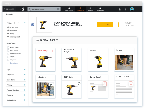 various digital assets of cordless power drill online product
