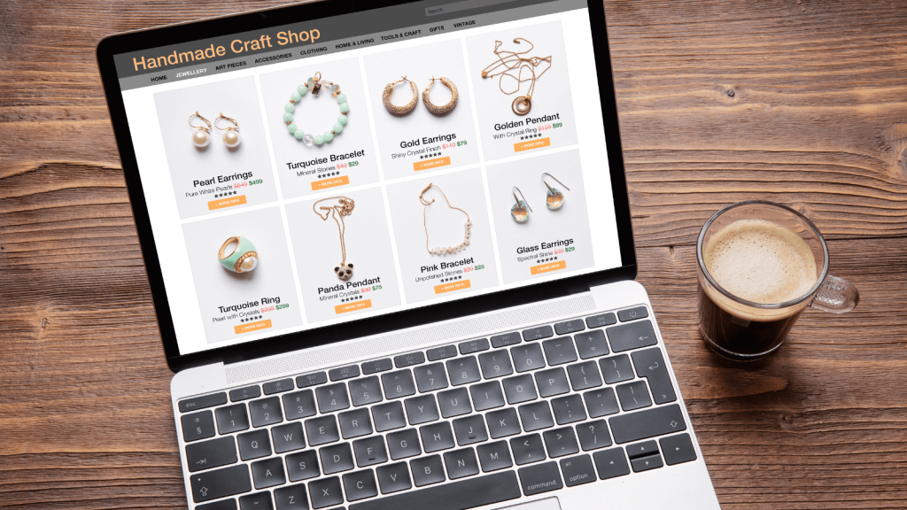 webpage of a jewelry online store