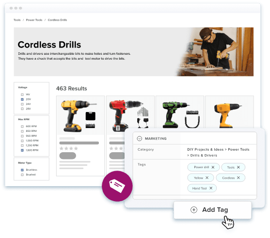 Catsy PIM product tags and attributes improving product discoverability across ecommerce channels