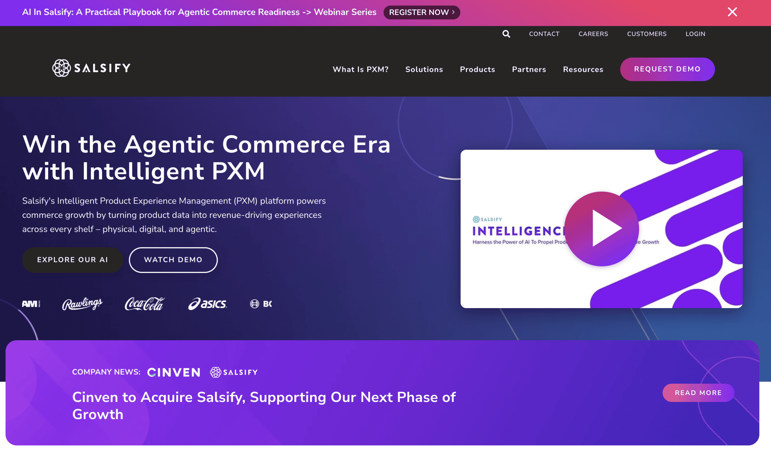 Salsify Product Experience Management platform for intelligent PXM and agentic commerce