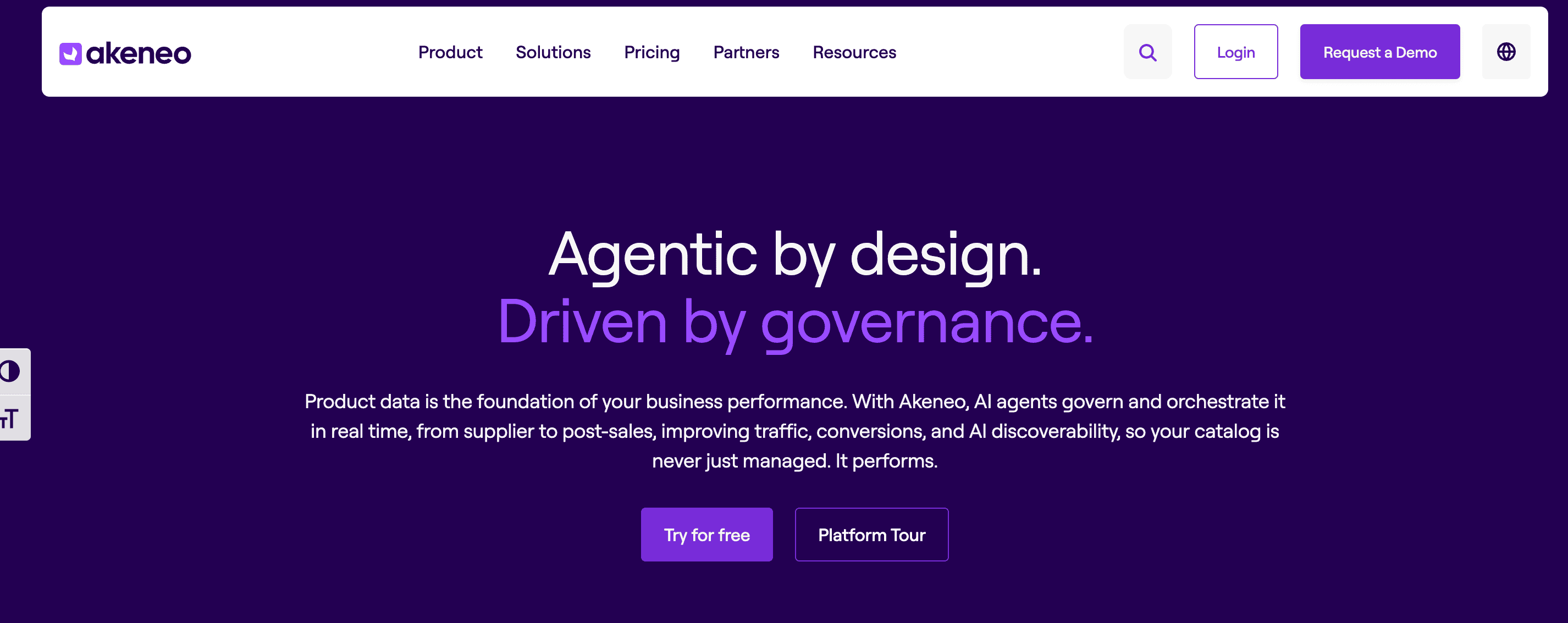 Akeneo product information management platform emphasizing AI agents, governance and product data discoverability